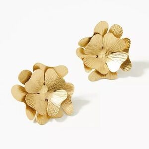 Anthropologie Layered Flower Post Earrings